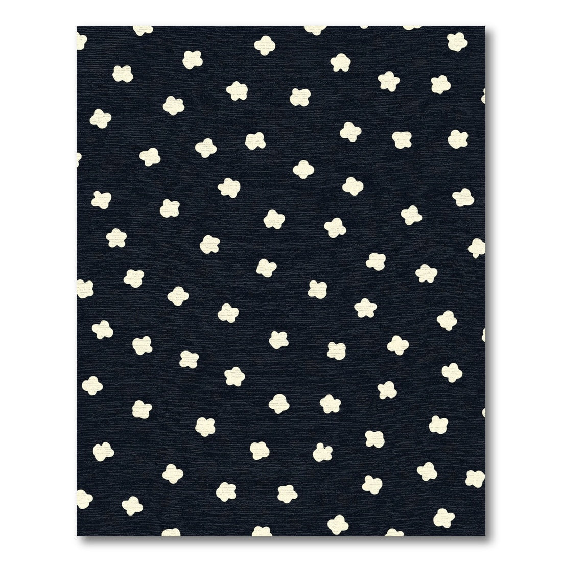 Cream Blossom Scatter Dark Navy Rug