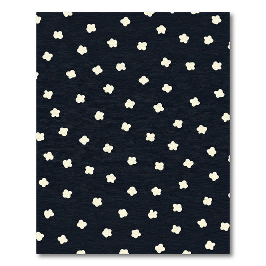 Cream Blossom Scatter Dark Navy Rug