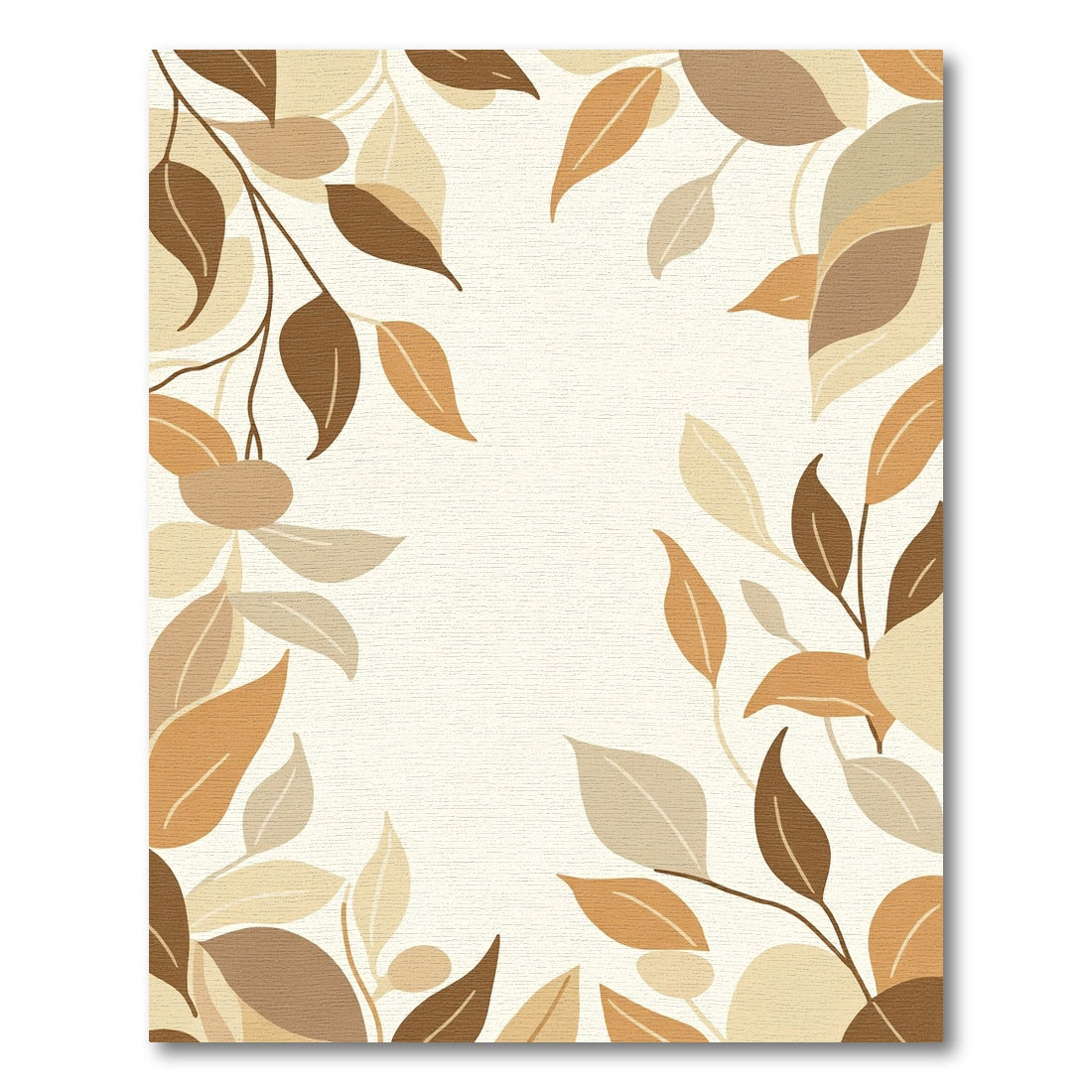 Earthy Autumn Leaf Vine Texture Rug