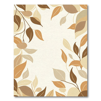 Earthy Autumn Leaf Vine Texture Rug