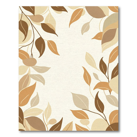 Earthy Autumn Leaf Vine Texture Rug