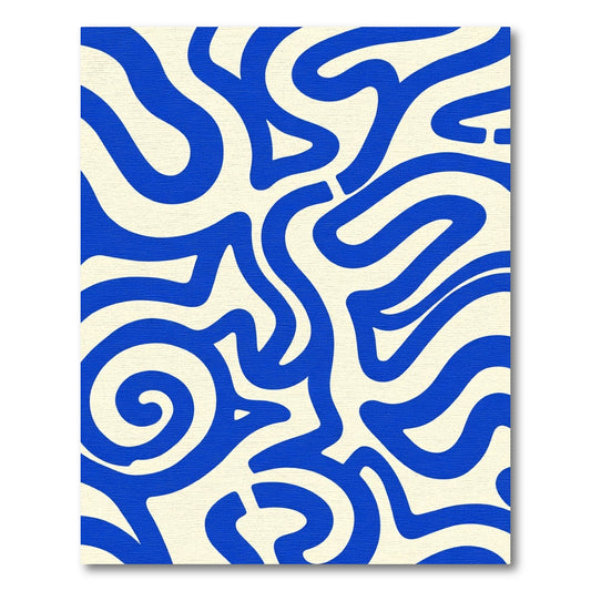 Bold Blue Abstract Swirl Rug