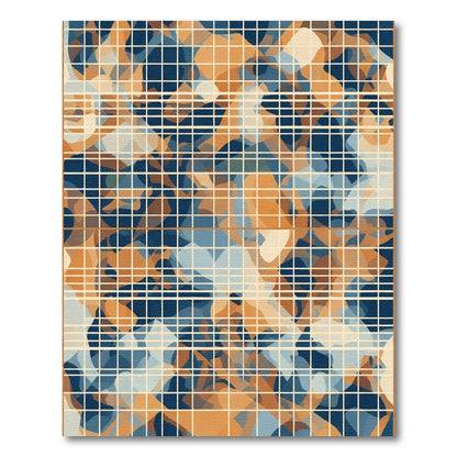 Woven Abstract Camouflage Grid Rug