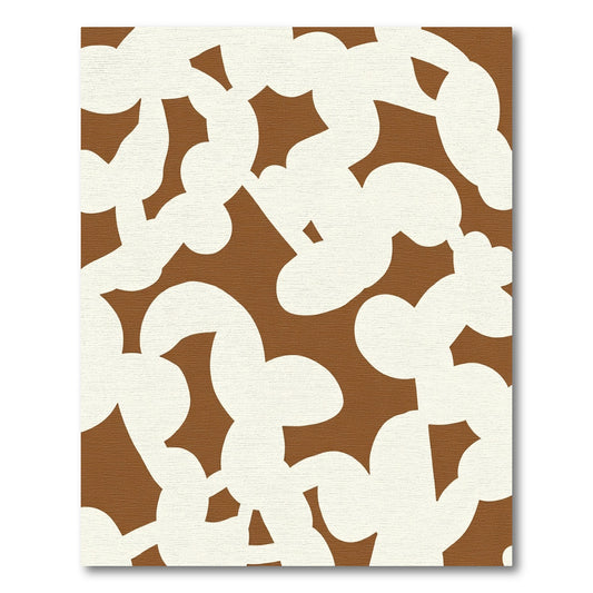 Chocolate and Cream Abstract Whorls Rug