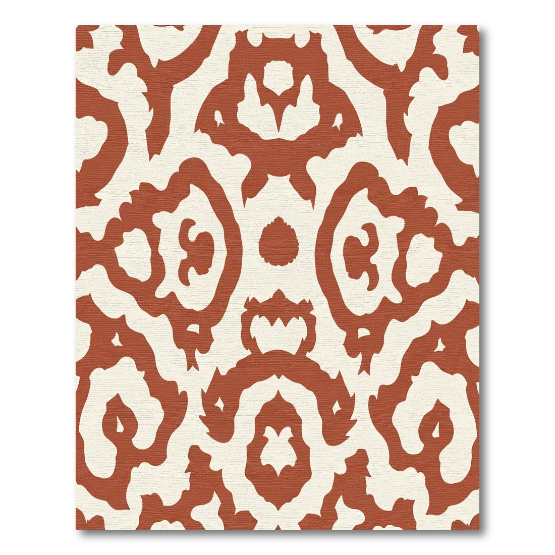 Terracotta Ochre Organic Ikat Rug