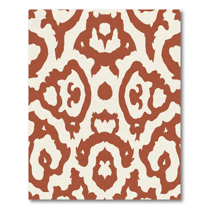 Terracotta Ochre Organic Ikat Rug