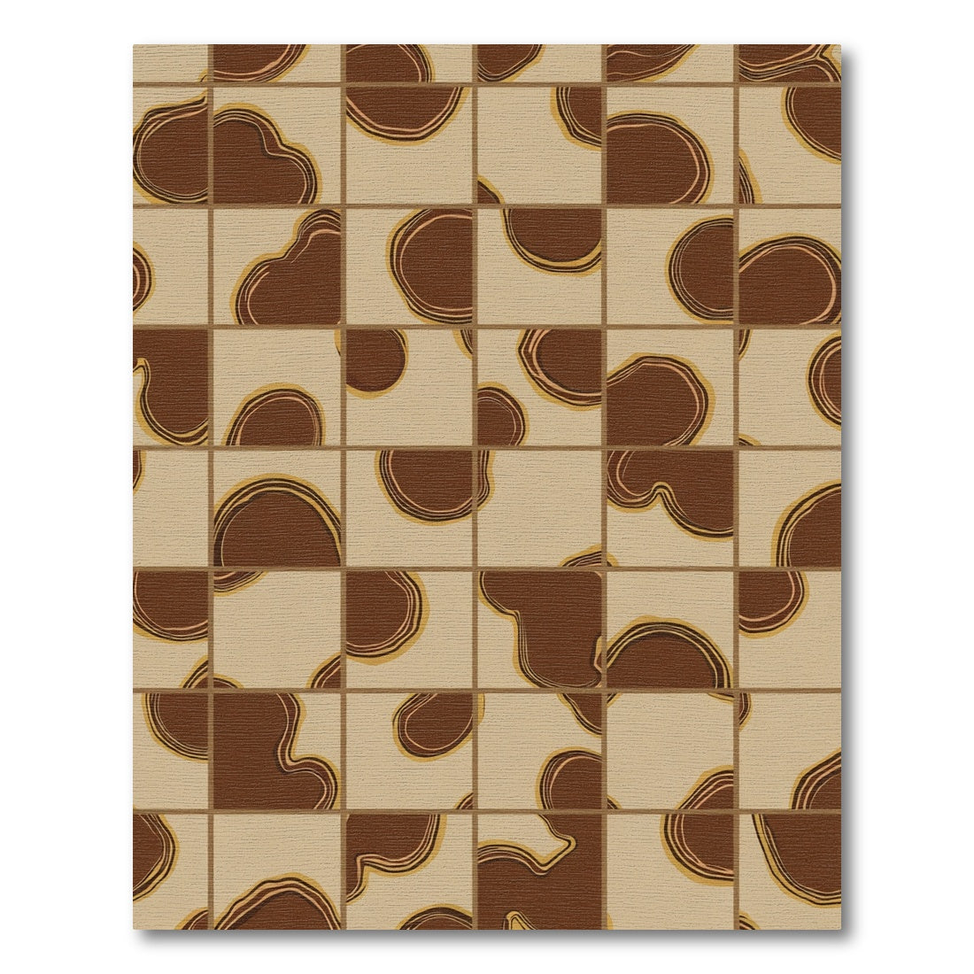 Earthy Clay Organic Squares Rug