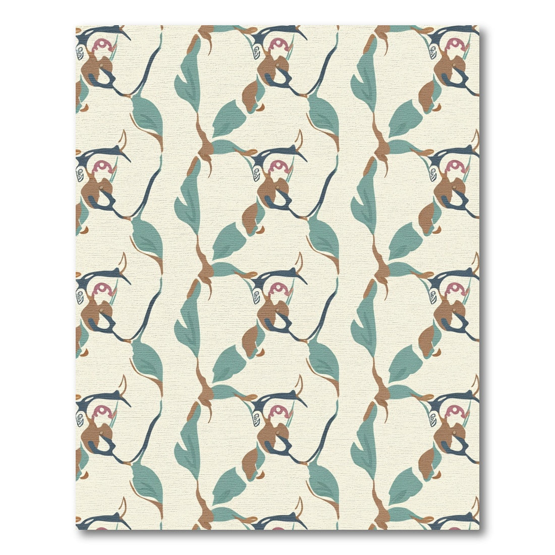 Ecru Abstract Floral Organic Flow Rug