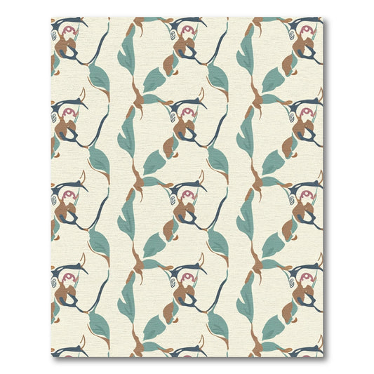 Ecru Abstract Floral Organic Flow Rug