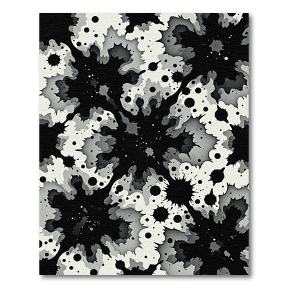 Monochromatic Splatter Bloom Abstract Rug