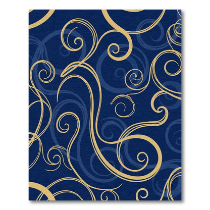 Golden Swirl Arabesque Navy Rug
