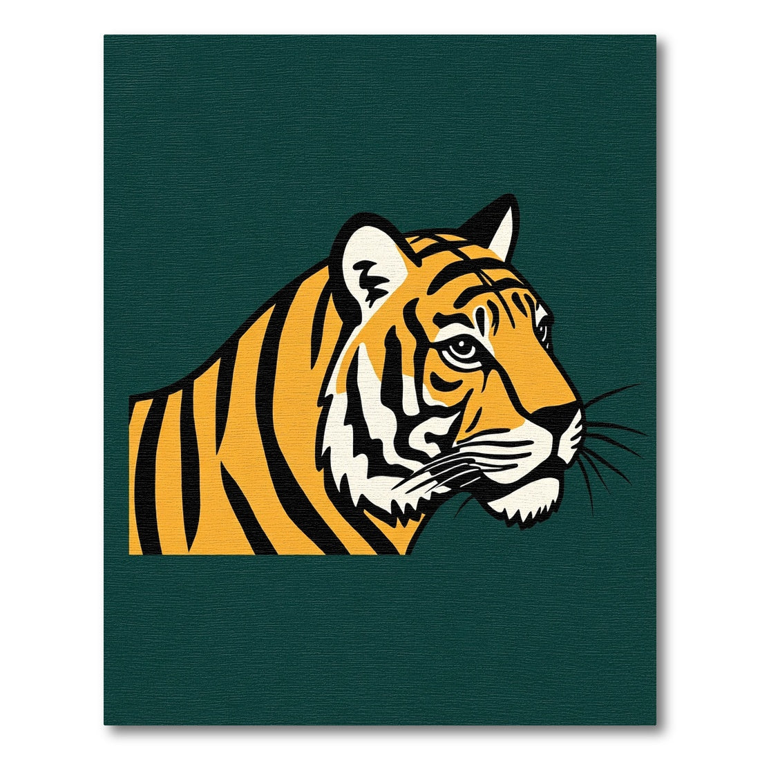 Golden Tiger Face Bold Stripes Rug