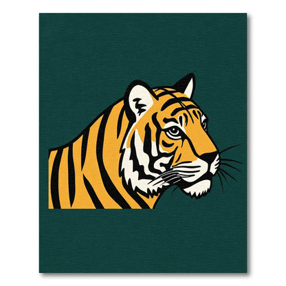 Golden Tiger Face Bold Stripes Rug