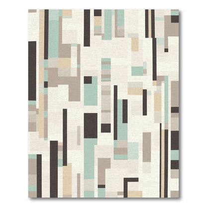 Geometric Muted Palette Rectangular Arrangement Rug