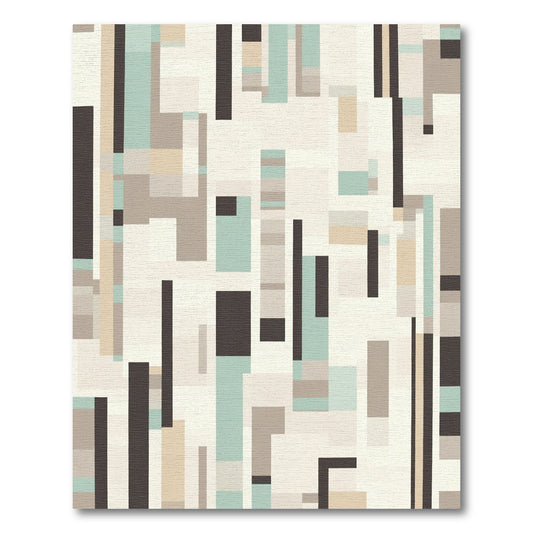 Geometric Muted Palette Rectangular Arrangement Rug