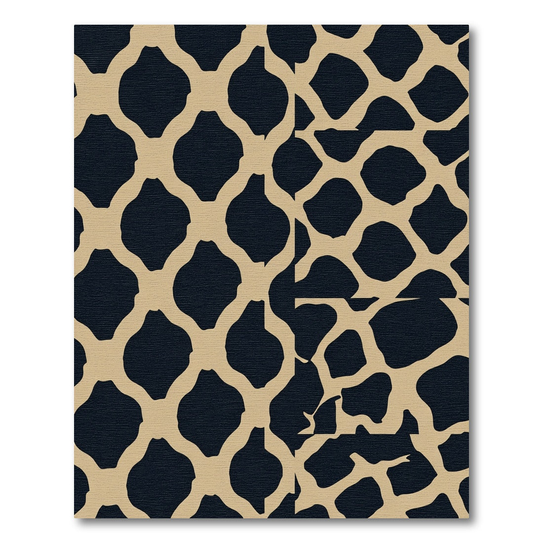 Tan Network Navy Geometric Rug