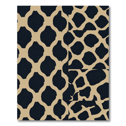 Tan Network Navy Geometric Rug