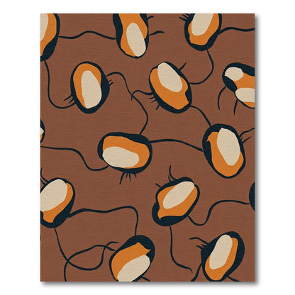 Abstract Earthy Orange Bean Cluster Rug