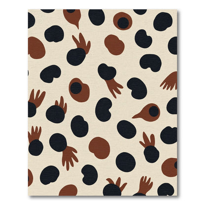 Warm Earthy Abstract Organic Shapes Rug