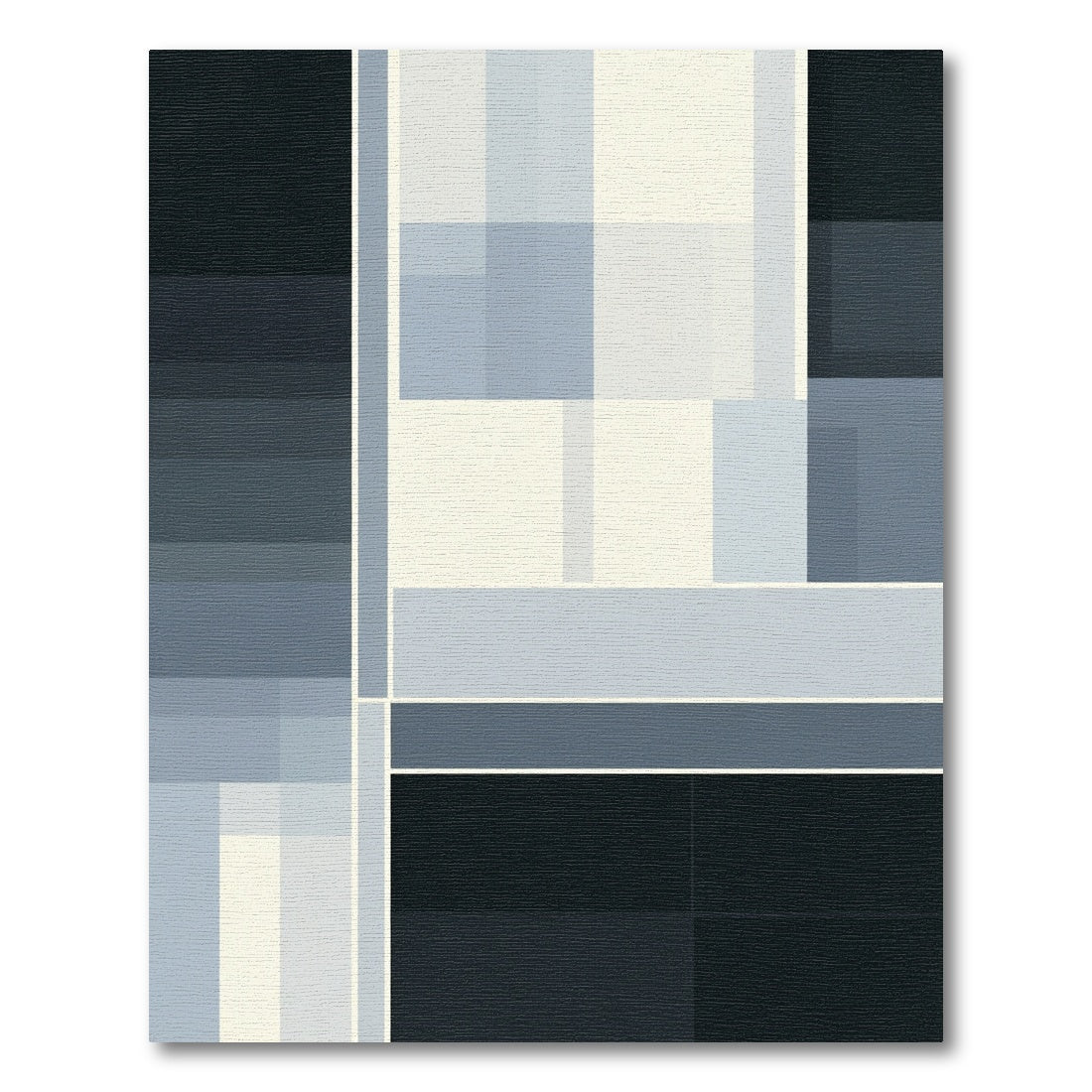 Cool Toned Geometric Blocks Rug