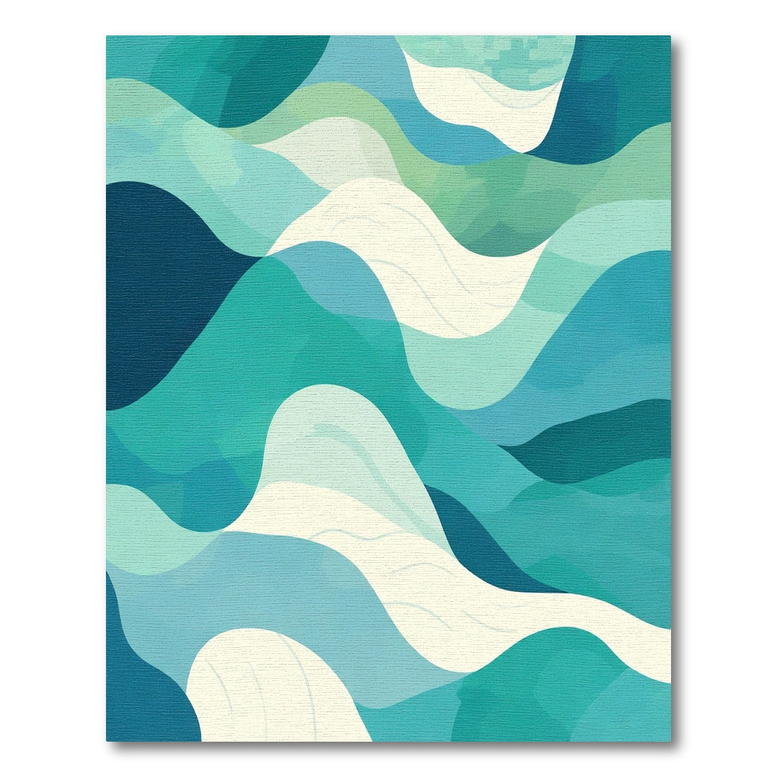Aqua Blue Abstract Waves Rug