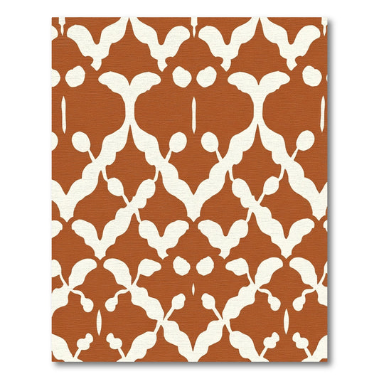 Terracotta White Organic Trellis Rug