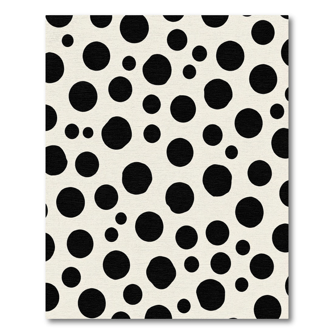 Cream And Black Spotty Circles Rug