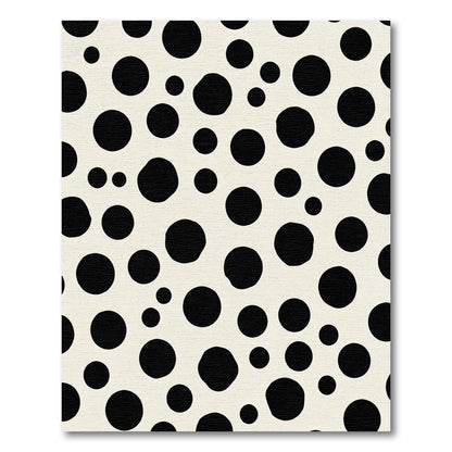 Cream And Black Spotty Circles Rug