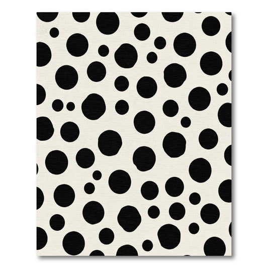 Cream And Black Spotty Circles Rug