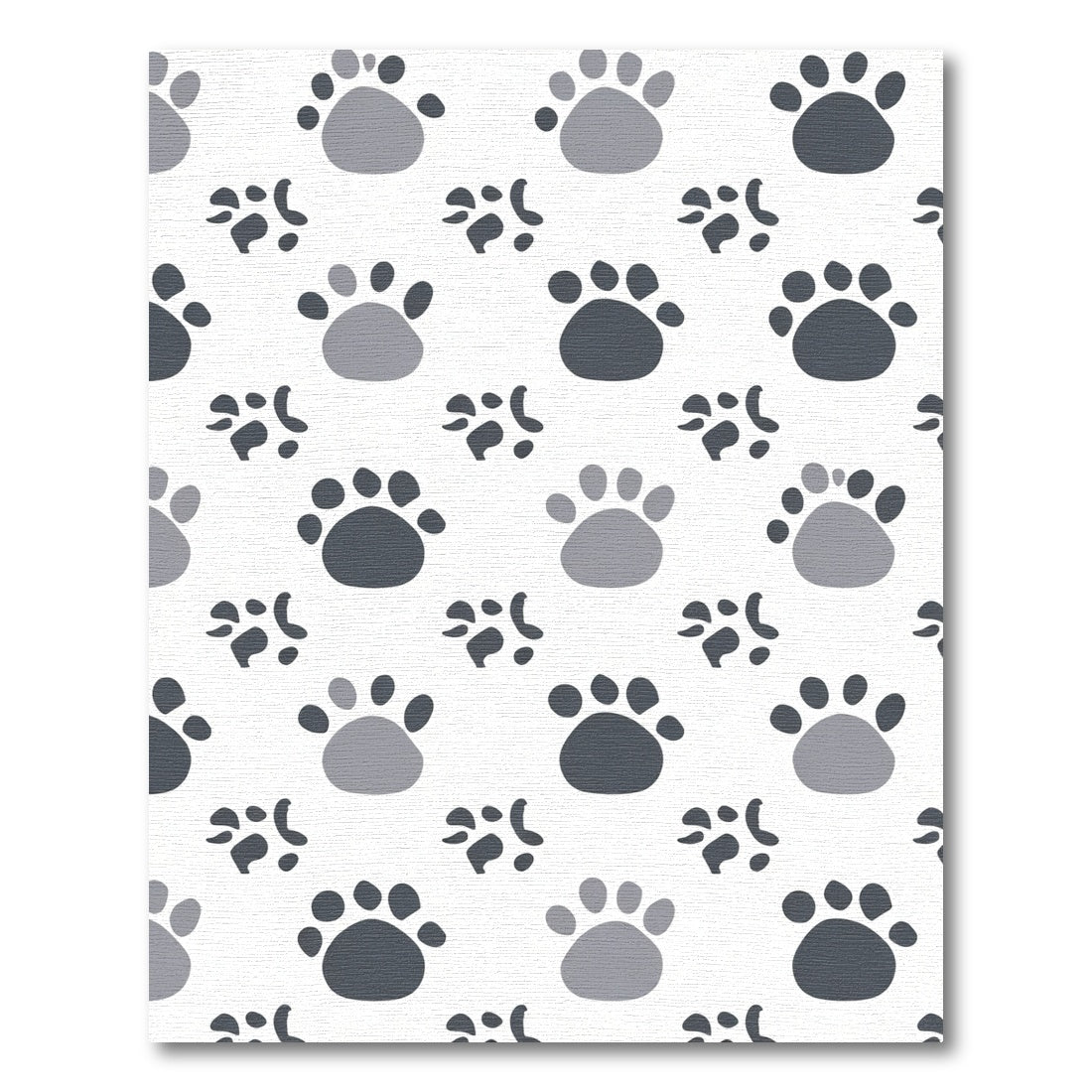 Gray Paw Prints Scattered Pattern Rug