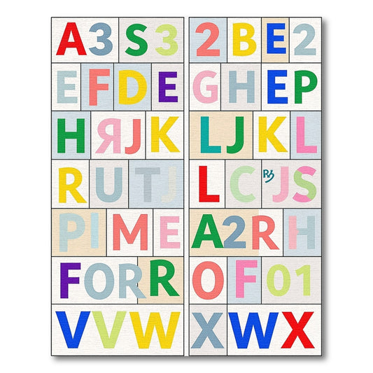 Multicolor Alphabet Block Rug