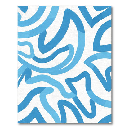 Abstract Blue Swirl Organic Flow Rug