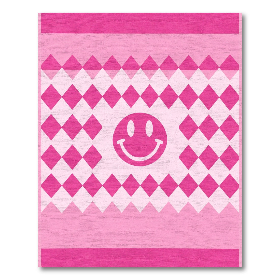 Pink Smiley Diamond Harlequin Rug