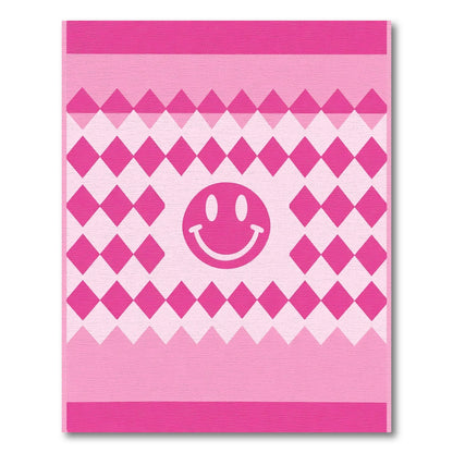 Pink Smiley Diamond Harlequin Rug