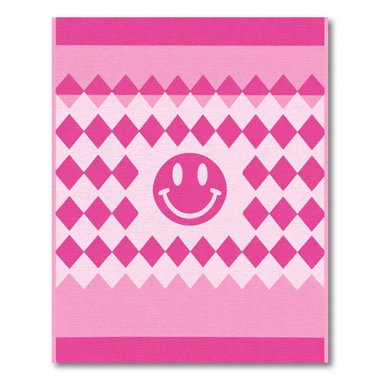 Pink Smiley Diamond Harlequin Rug