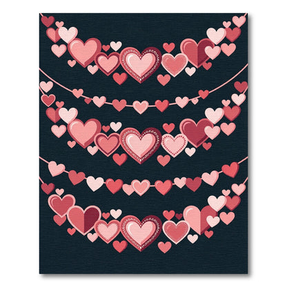 Various Pink Heart Garland Composition Rug