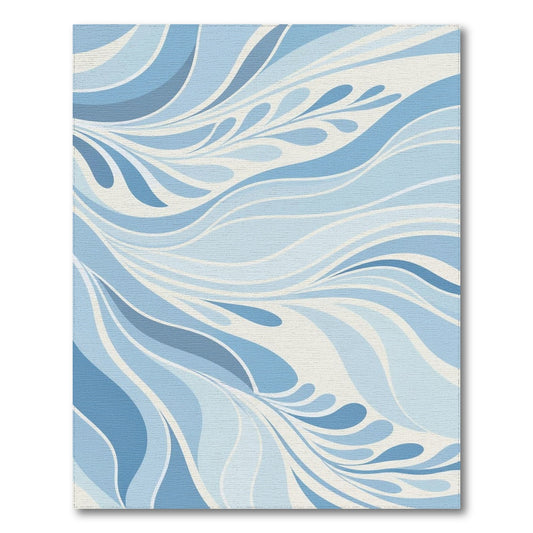 Blue Abstract Wave Abstract Area Rug