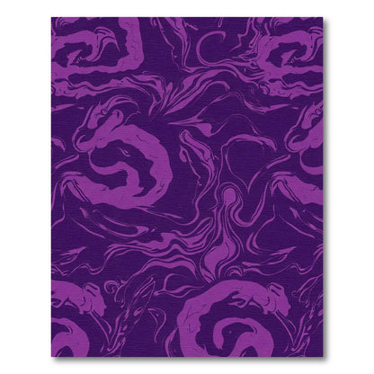 Deep Plum Marble Swirl Rug