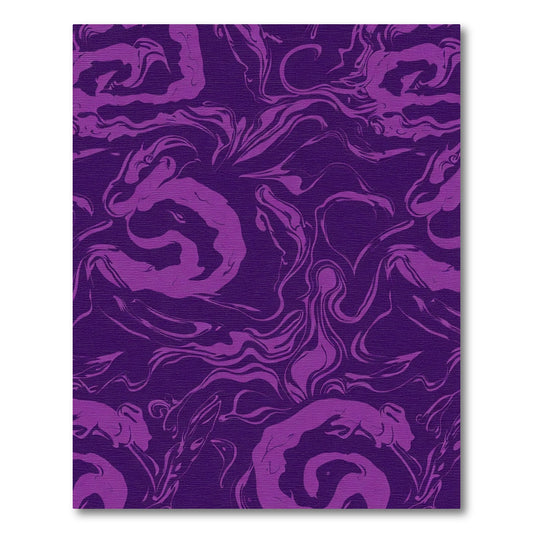 Deep Plum Marble Swirl Rug