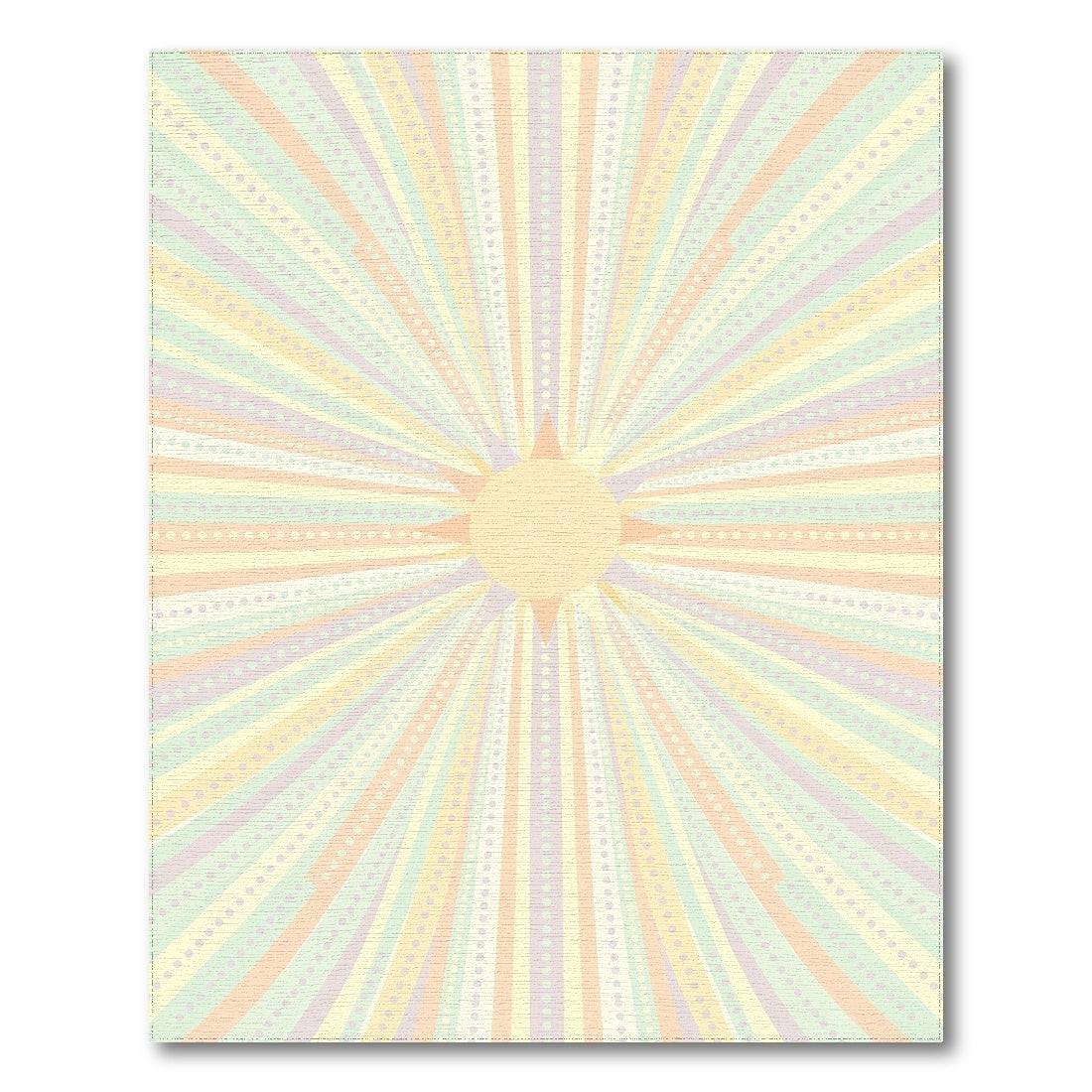 Pastel Sunburst Geometric Area Rug