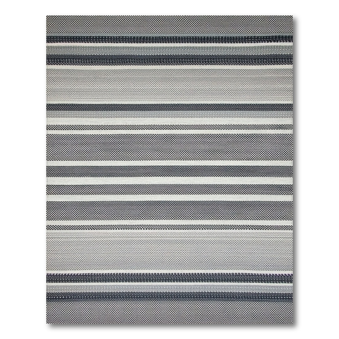 Black White Striped Geometric Area Rug