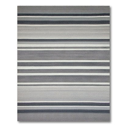 Black White Striped Geometric Area Rug