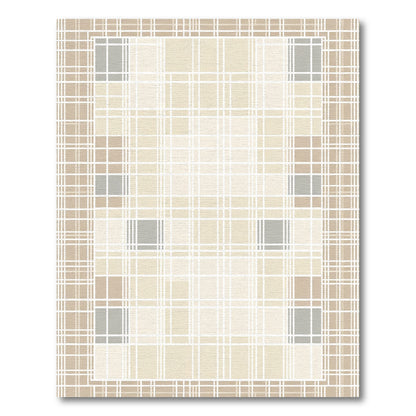 Neutral Plaid Grid Lines Rug