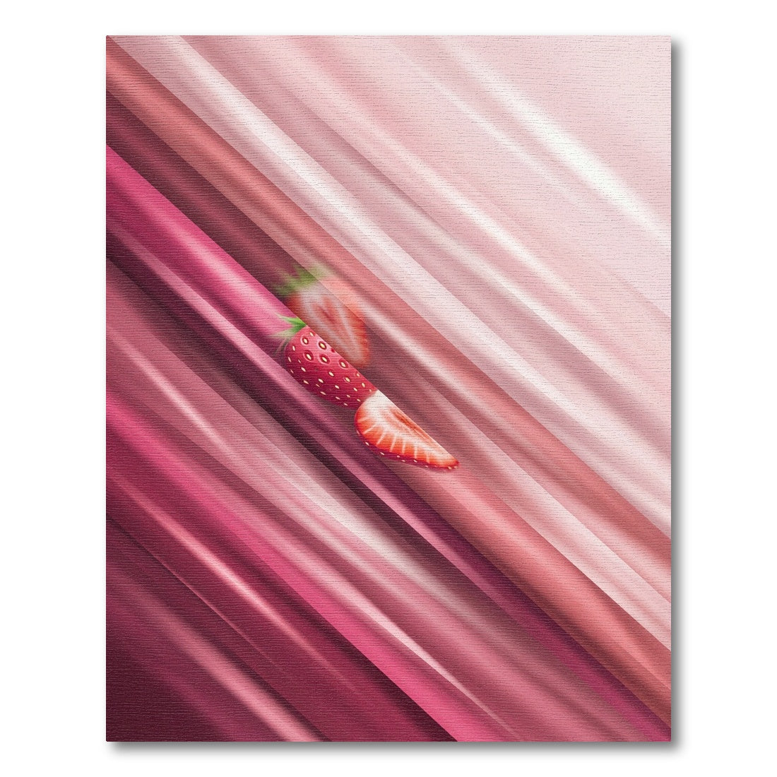 Strawberry Pink Diagonal Stripe Rug