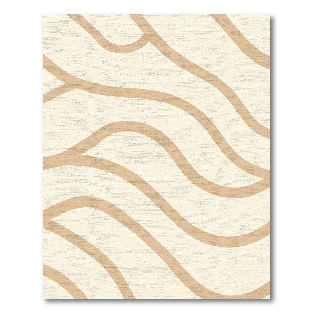 Cream Tan Wavy Organic Lines Rug