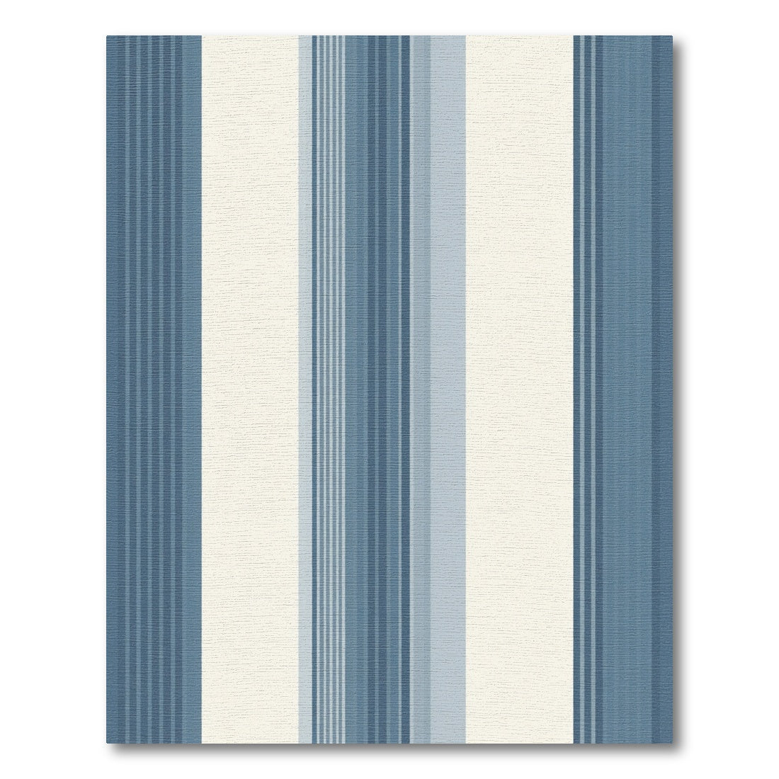 Coastal Blue Cream Vertical Stripe Rug