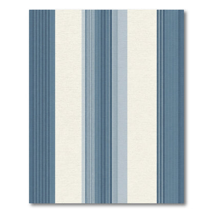 Coastal Blue Cream Vertical Stripe Rug