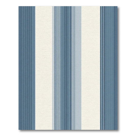 Coastal Blue Cream Vertical Stripe Rug