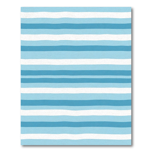 Ocean Blue White Striped Horizon Rug