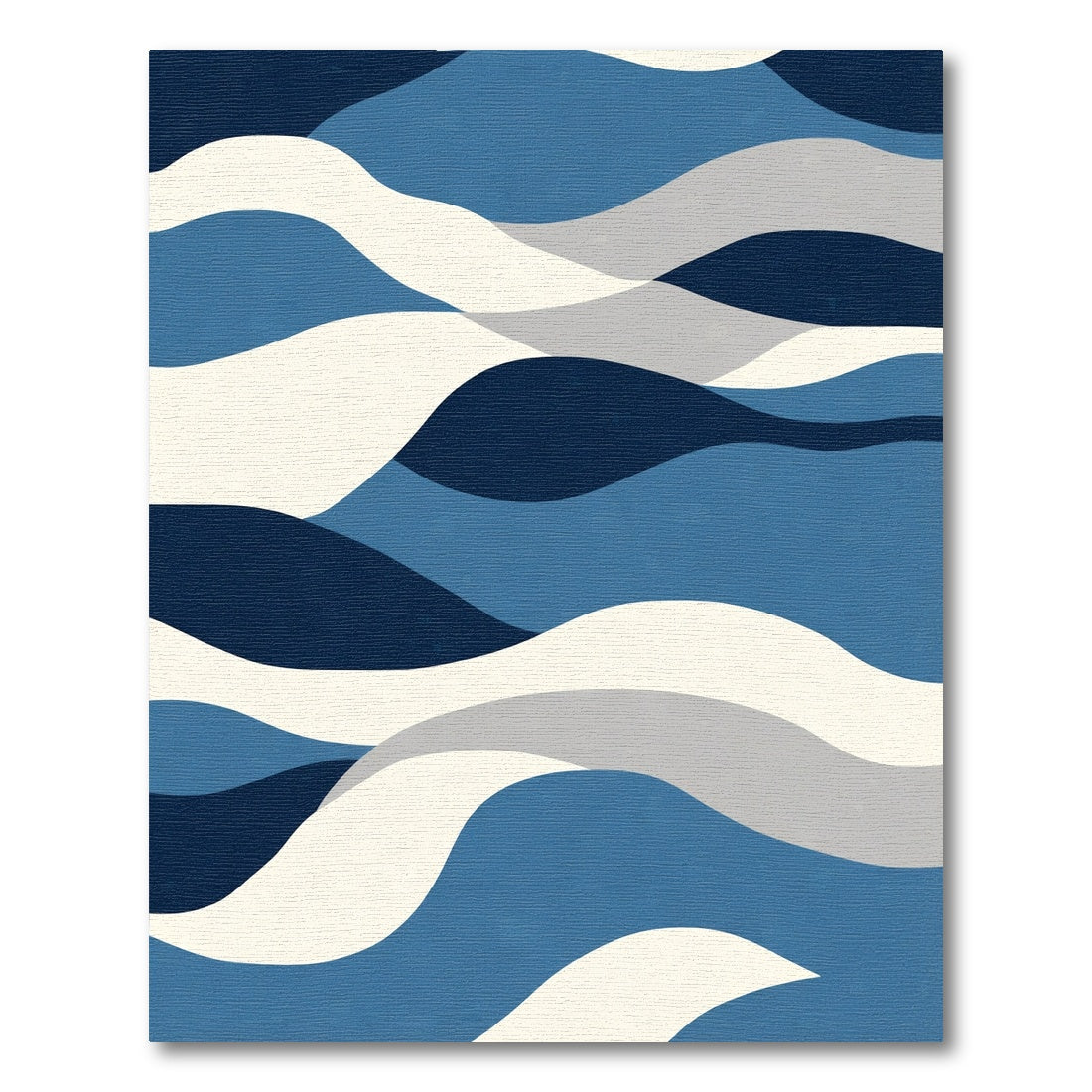 Fluid Blue Swirl Composition Rug